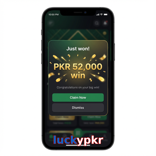 Main screen of Luckypkr win page for PK players